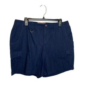 Carribbean Joe Womens Shorts Sz 16 Navy Cotton EUC